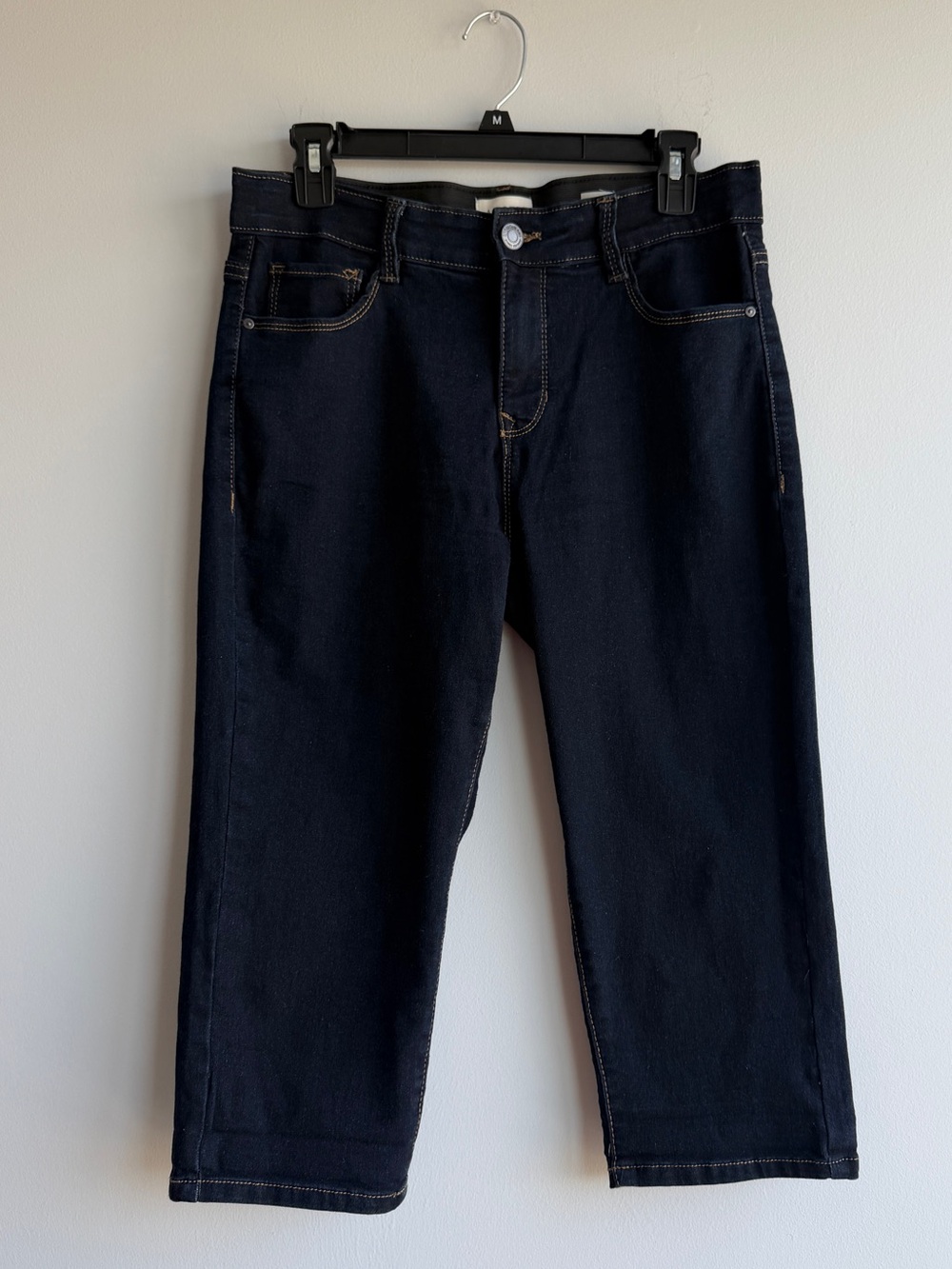 Angels Forever Young Dark Navy Capri Denim